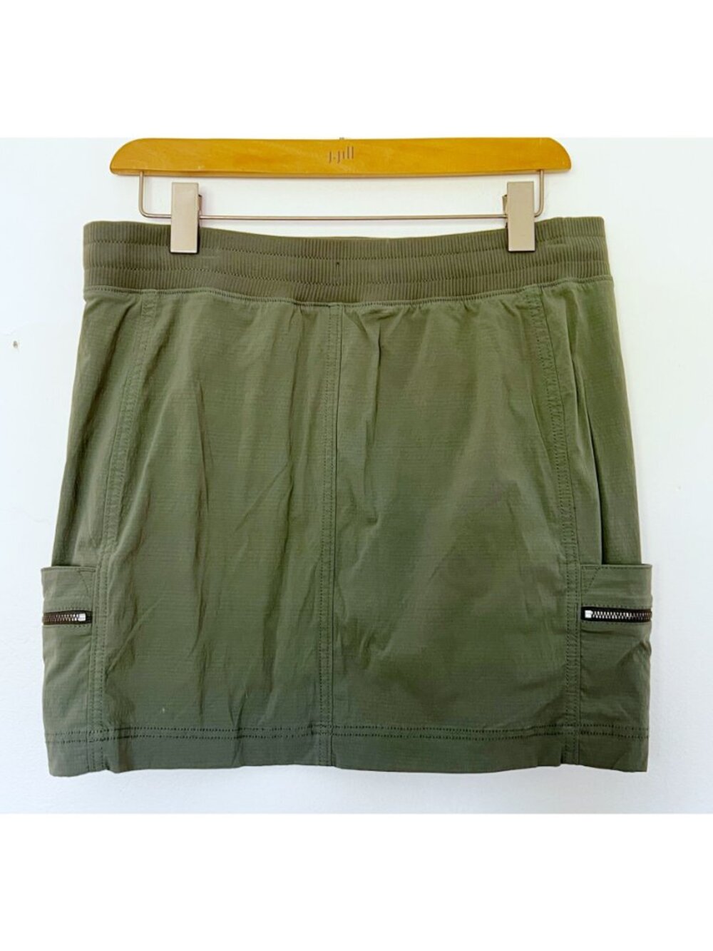 Vtg Athleta Trekkie Skort Olive Green 10 Cargo Zip Pockets Gorpcore Athleisure - Picture 4 of 10